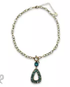 Tube bead wrapped pendant necklace with Austrian crystal