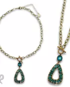 Tube bead wrapped pendant necklace with Austrian crystal