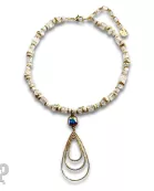 Triple teardrop pendant necklace with Austrian crystal