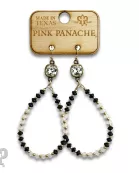 Mixed color saucer bead teardrop earring with Austrian crystal