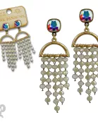 Waterfall beaded earring with Austrian crystal