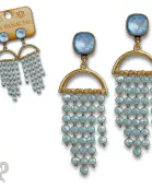 Waterfall beaded earring with Austrian crystal