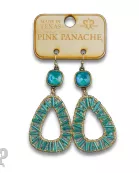 Tube bead wrapped earring with Austrian crystal