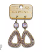 Tube bead wrapped earring with Austrian crystal