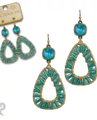 Tube bead wrapped earring with Austrian crystal