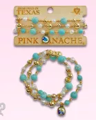 Turquoise and gold bracelet with Austrian crystal