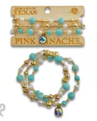 Turquoise and gold bracelet with Austrian crystal