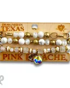 Mixed white bead bracelet with Austrian crystal