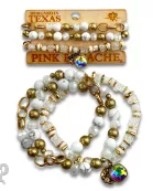 Mixed white bead bracelet with Austrian crystal
