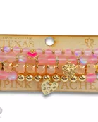 Mixed bead heart charm bracelet