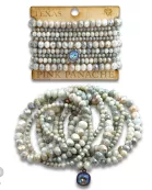 Ombre faceted bead bracelet with Austrian crystal