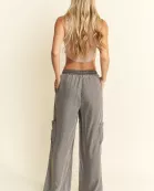 MINERAL WASH TENCEL WIDE PANTS