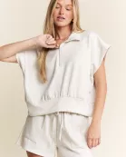 PLUS SIZE QUARTER ZIP ATHLETIC 2 PIECE SET