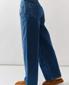 AJP5001 DRAWSTRING WAIST BOTTOM FLY STRAIGHT JEANS