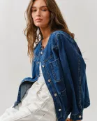 AJJ5091 CREW NECK RELAXED DENIM JACKET