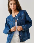 AJJ5091 CREW NECK RELAXED DENIM JACKET