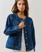 AJJ5091 CREW NECK RELAXED DENIM JACKET