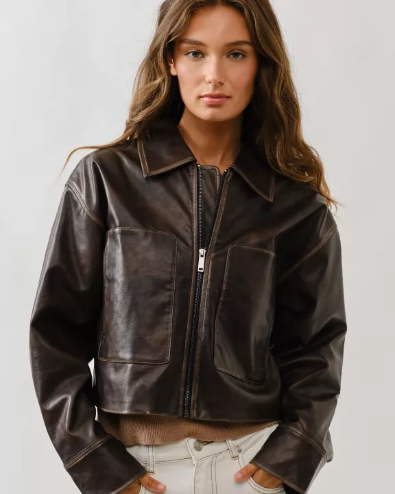 MAJ3310 VINTAGE WASHED LEATHER JACKET