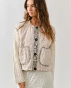 AJJ5068 CONTRAST DETAIL BUBBLE QUILTED VEST