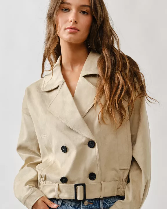 AJJ5041 TRENCH SUEDE HALF JACKET