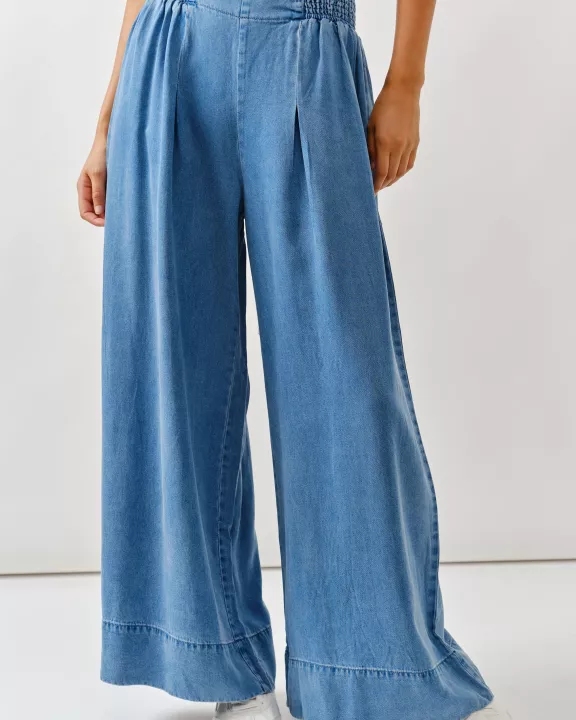 AJP5004 SMOCKING WAIST SUPER SOFT WIDE PANTS