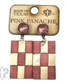 Checkerboard pattern dangle earring with Austrian crystal