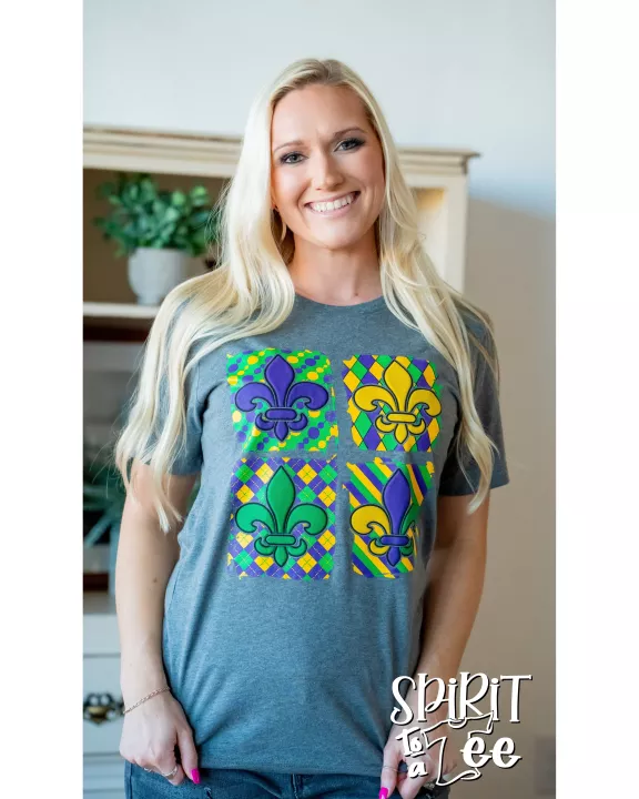 Fleur De Lis Puff - Mardi Gras Tee