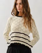 AJT5007 A LINE POINTELLE SWEATER TOP