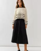 AJT5007 A LINE POINTELLE SWEATER TOP