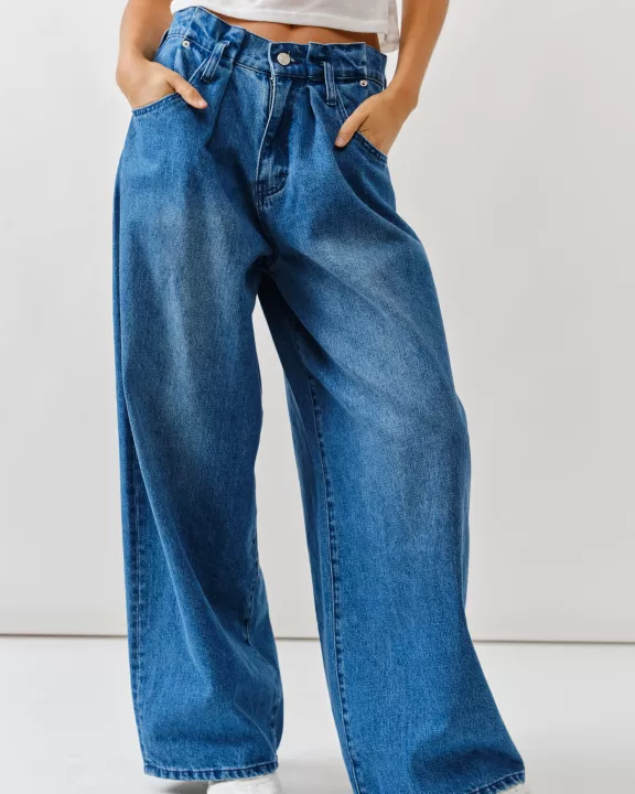 AJP5088 EXTENSION WAIST SOFT DENIM WIDE LEG JEANS