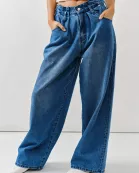 AJP5088 EXTENSION WAIST SOFT DENIM WIDE LEG JEANS