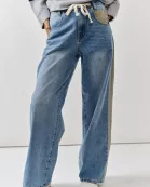 AJP5111 CONTRAST LINE DETAIL SLOUCHY STRAIGHT JEANS
