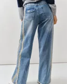 AJP5111 CONTRAST LINE DETAIL SLOUCHY STRAIGHT JEANS
