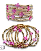 Beads and cross bead stack bracelet