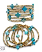 Beads and cross bead stack bracelet