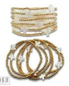 Beads and cross bead stack bracelet