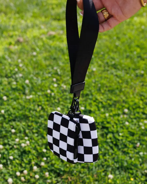 Checkerboard Dual Pouch Wristlet