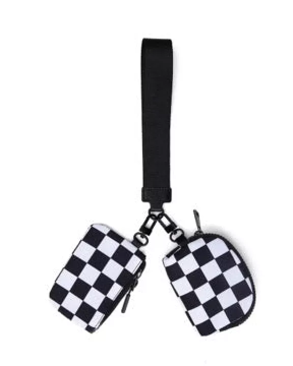 Checkerboard Dual Pouch Wristlet