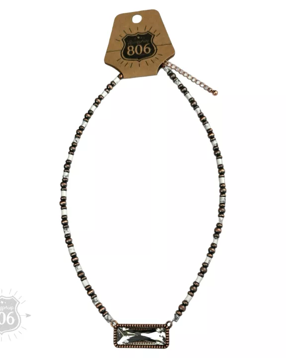 Rectangle crystal necklace