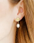 Mary Jean Shell Pearl Earrings