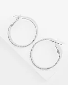 30mm Textured 14K-Gold-Dipped Lightweight Latch-Back Hoop Earrings