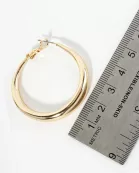 40mm Polished 14K-Gold-Dipped Tapered Classic Hoop Earrings