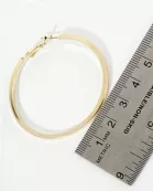 50mm 14K-Gold-Dipped Smooth Classic Latch-Back Hoop Earrings