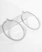 50mm 14K-Gold-Dipped Smooth Classic Latch-Back Hoop Earrings