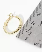 20mm 14K-Gold-Dipped Latch-Back Hoop Earrings With A Texture That Maximizes Shine