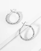 20mm 14K-Gold-Dipped Latch-Back Hoop Earrings With A Texture That Maximizes Shine