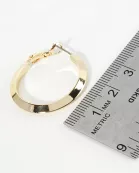 30mm Polished 14K-Gold-Dipped Brass Latch-Back Angled Hoop Earrings