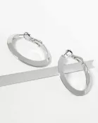 30mm Polished 14K-Gold-Dipped Brass Latch-Back Angled Hoop Earrings