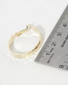 30mm Hammered-Texture 14K-Gold-Dipped Latch Back Chunky Hoop Earrings