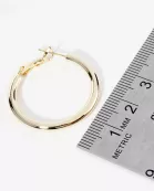 30mm 14K-Gold-Dipped Latch-Back Hoop Earrings With 2 And A Half Mm Thickness